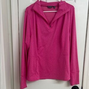 Danskin Women’s Pink Quarter-Zip Hoodie Athletic Pullover Size XL